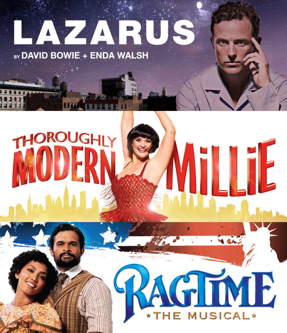 Season 2019 Shows Lazarus, Thoroughly Modern Millie and Ragtime
